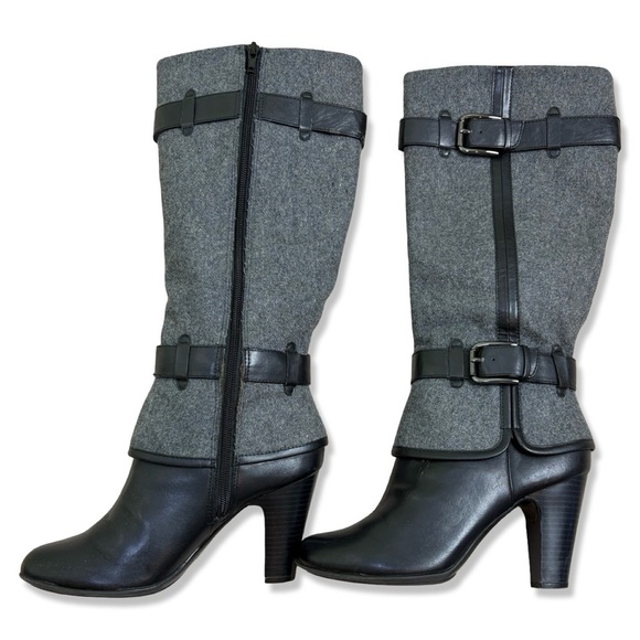 ⭐️EURO SOFT Brinkley Boots by SOFFT Grey Flannel Buckle Tall Boots - Picture 1 of 9